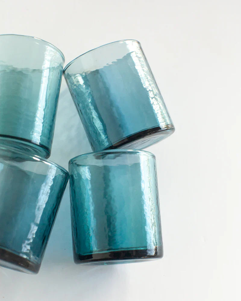 Handblown Hammered Glasses | Set of 4-1