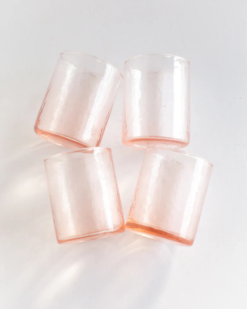 Handblown Hammered Glasses | Set of 4-0
