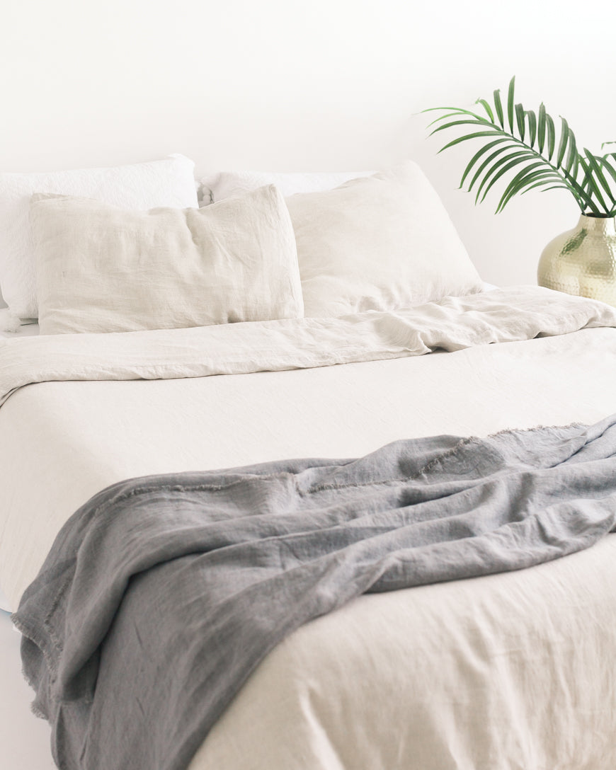 Stone Washed Linen Throw Blanket-1