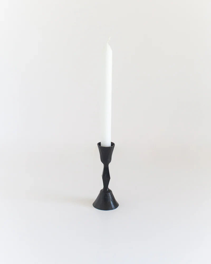 Low Diamond Hand-Forged Iron Candle Stand-1