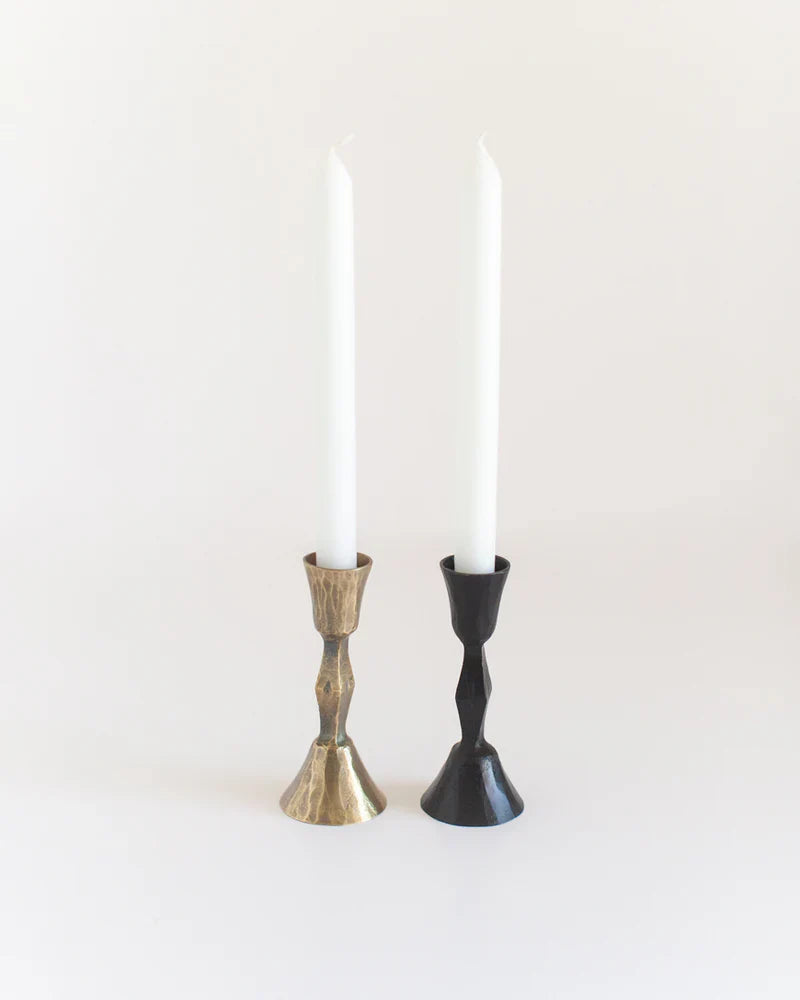 Low Diamond Hand-Forged Iron Candle Stand-4