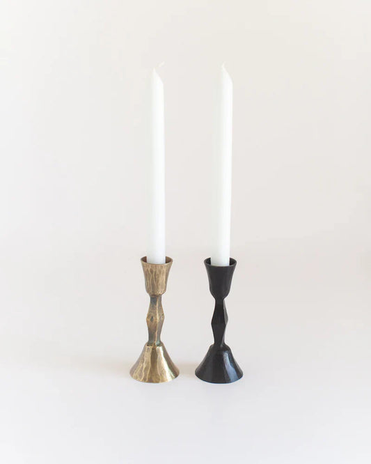 Low Diamond Hand-Forged Iron Candle Stand-4
