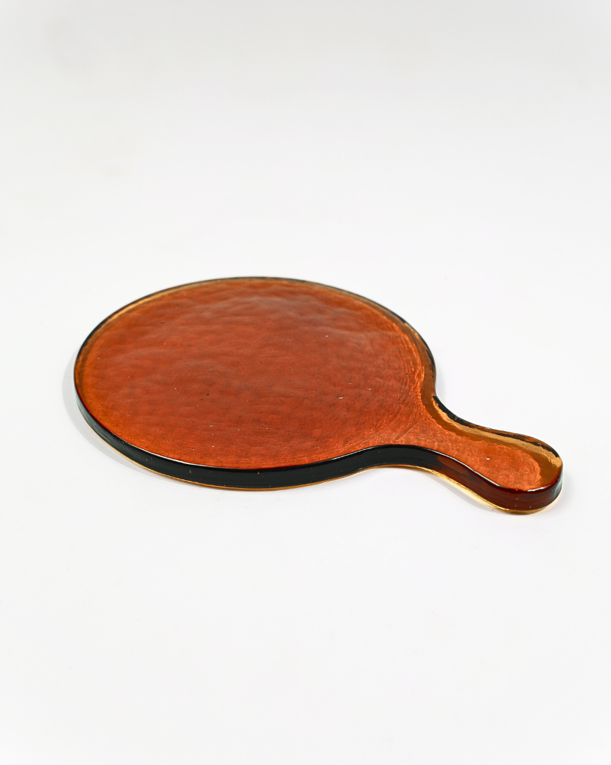 Hammered Glass Round Serving Board-1