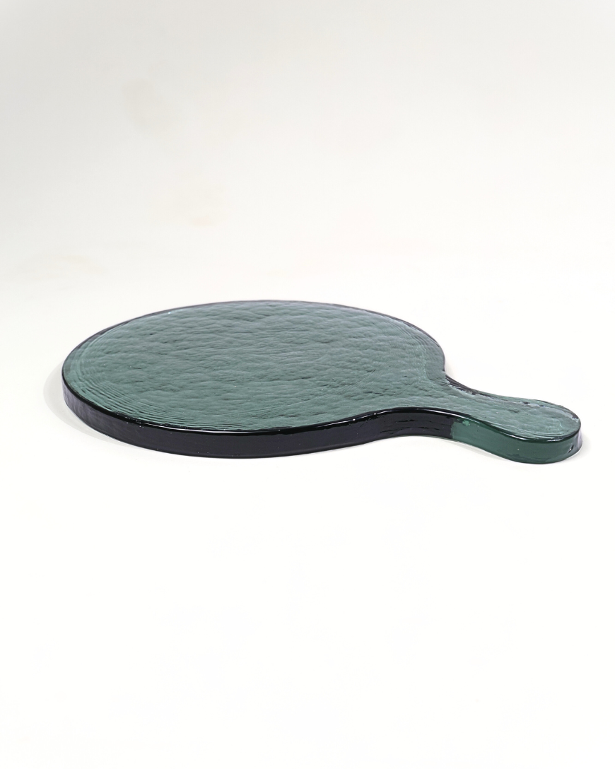 Hammered Glass Round Serving Board-3