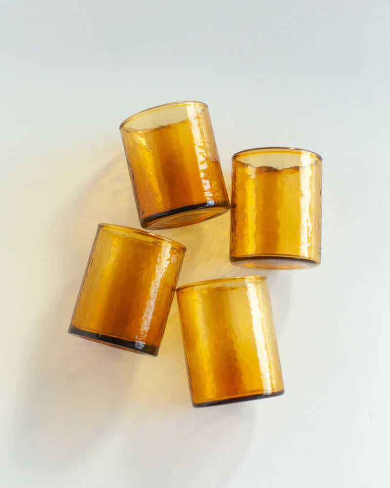 Handblown Hammered Glasses | Set of 4-5