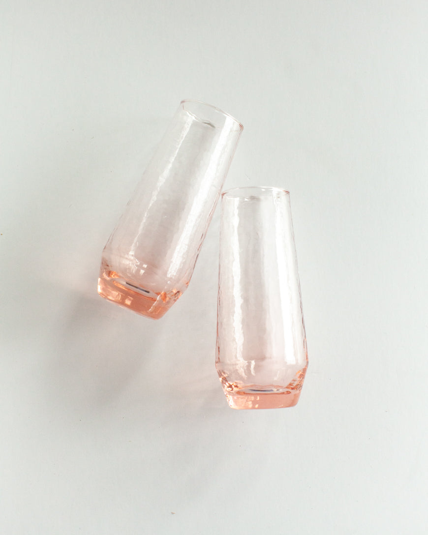 Handblown Hammered Champagne Flutes | Set of 2-1