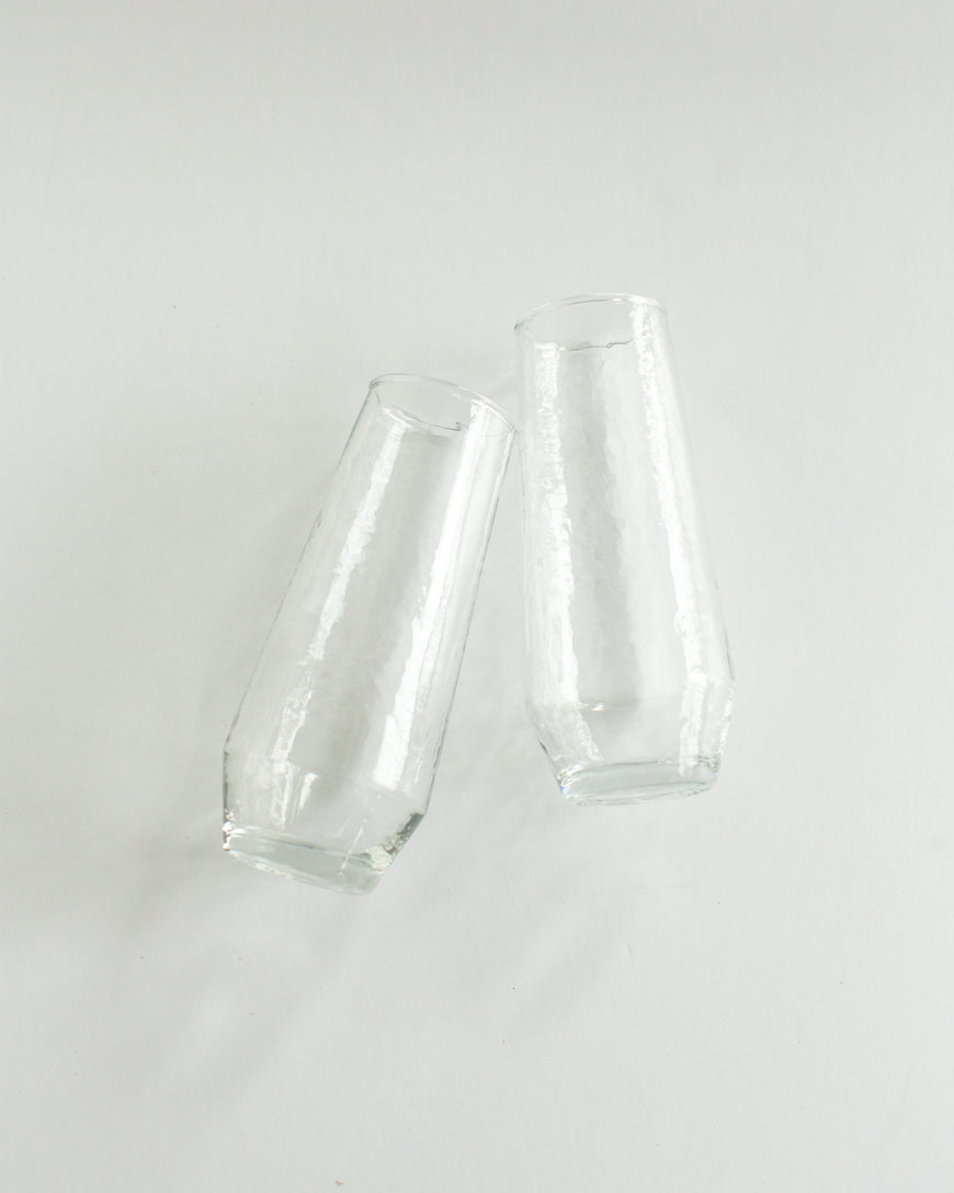 Handblown Hammered Champagne Flutes | Set of 2-0