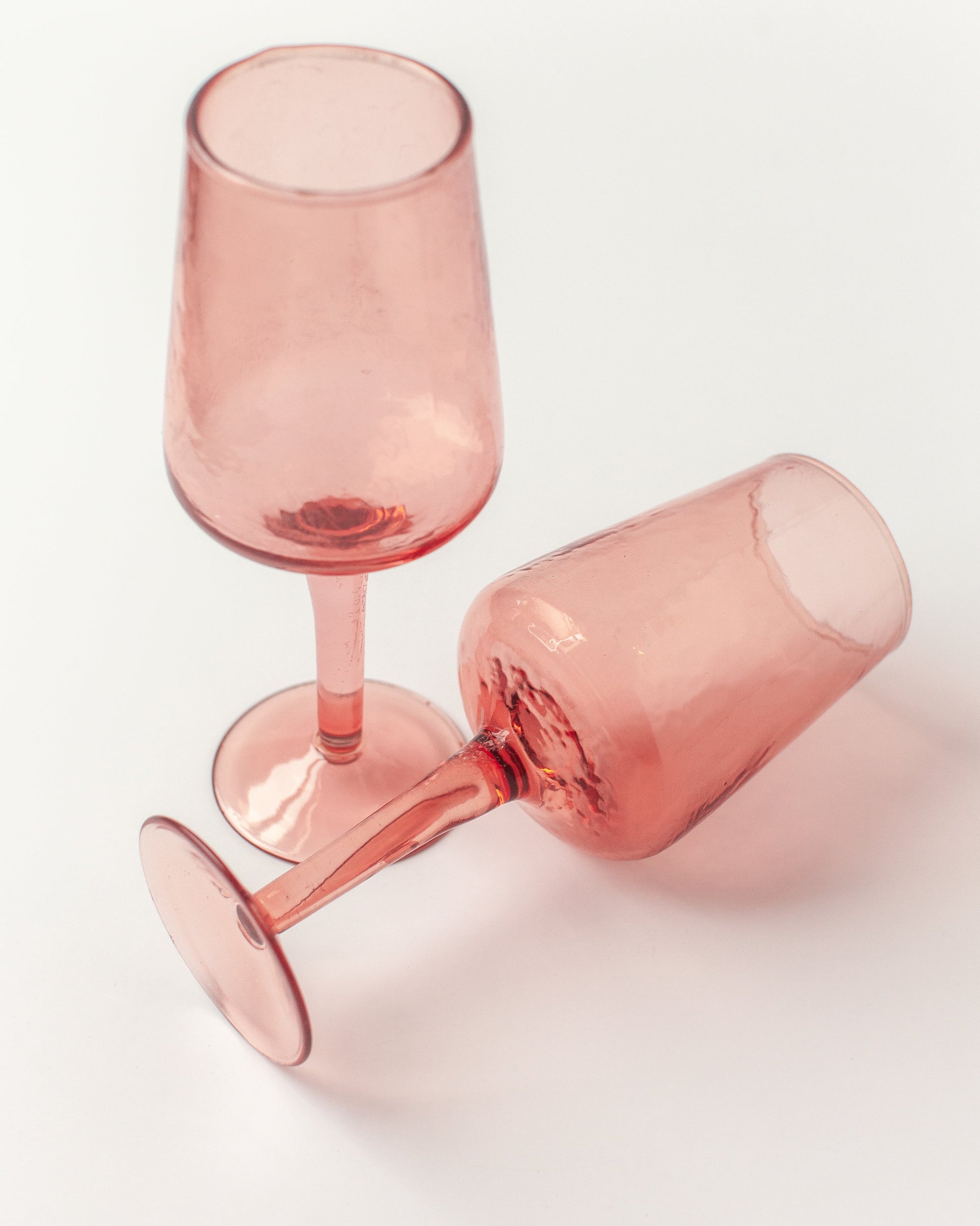 Handblown Hammered Wine Glasses | Set of 2-3