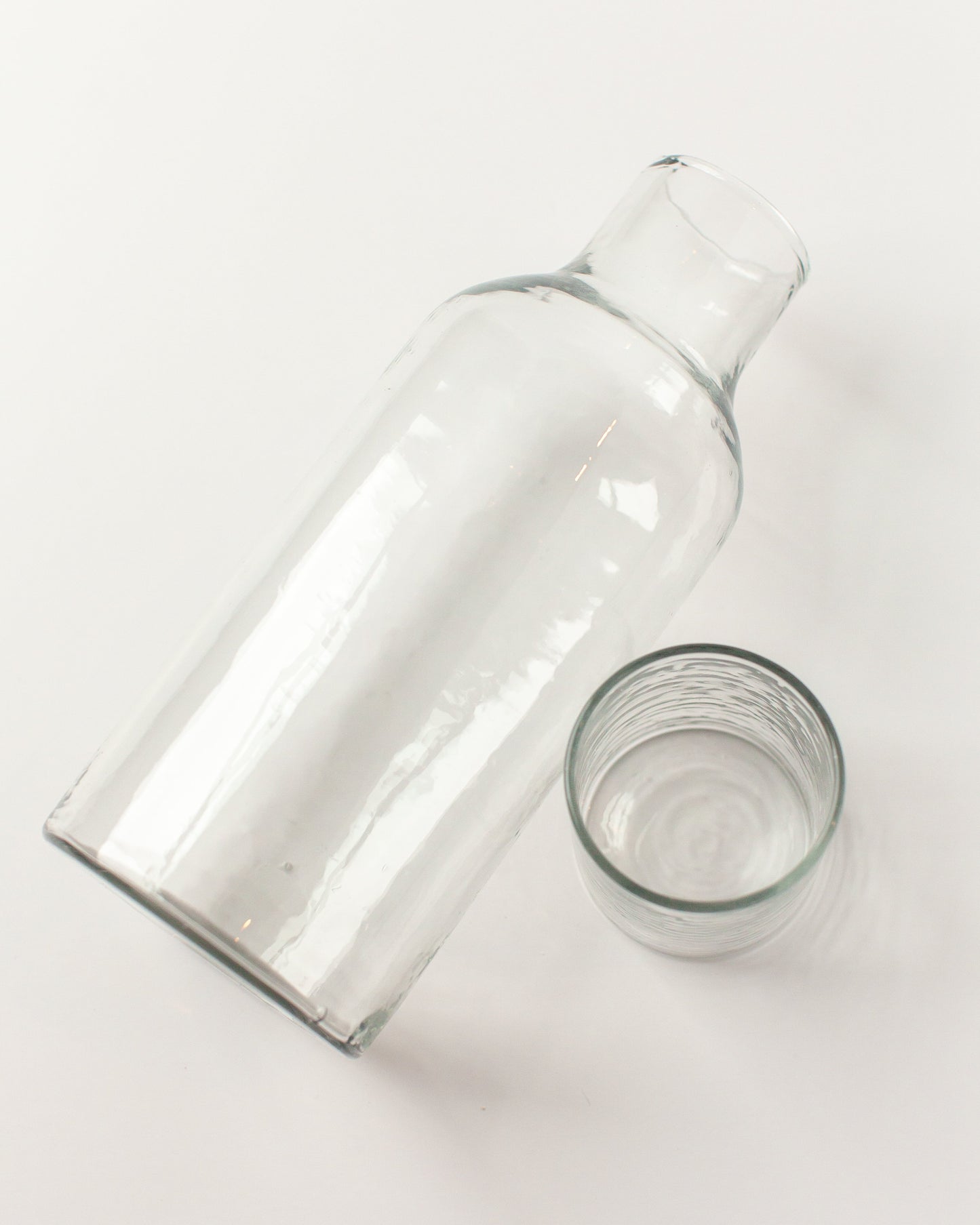 Handblown Hammered Glass Carafe +Cup-5