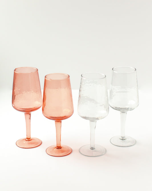 Handblown Hammered Wine Glasses | Set of 2-0