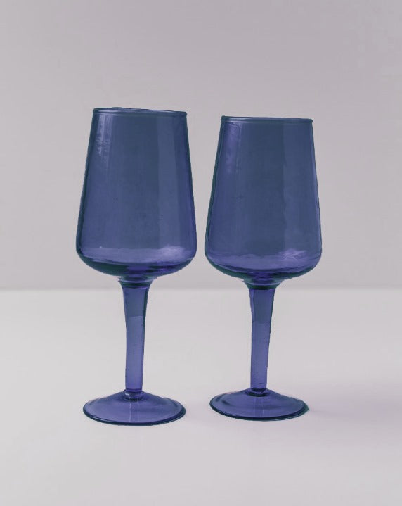 Handblown Hammered Wine Glasses | Set of 2-6