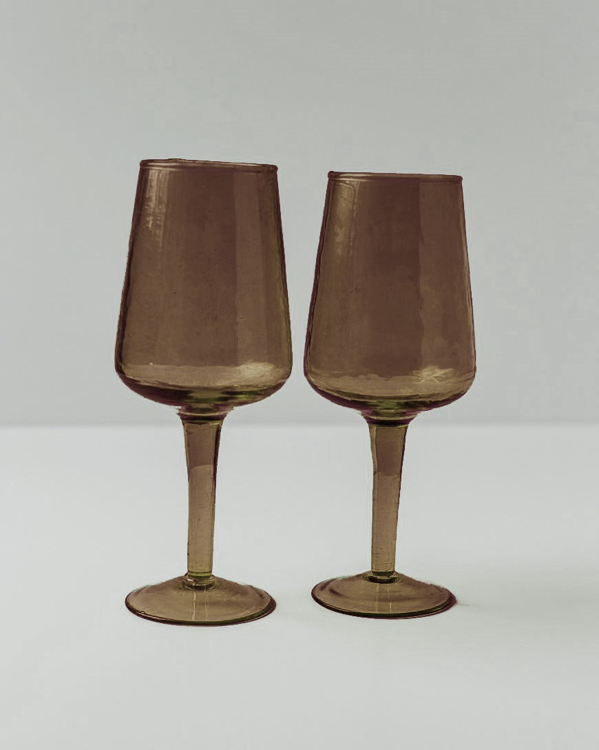 Handblown Hammered Wine Glasses | Set of 2-5