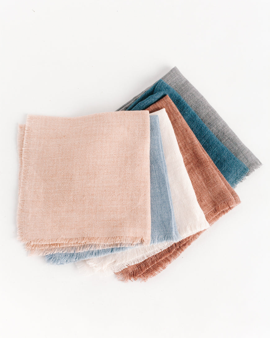 Stone Washed Linen Cocktail Napkin-0
