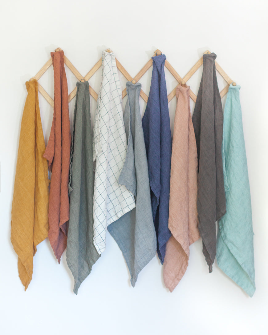 Stone Washed Linen Tea Towel-0