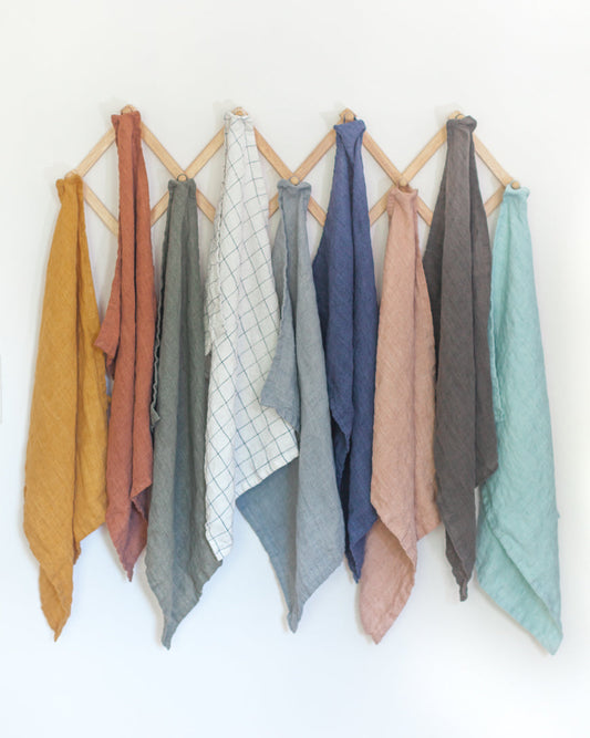 Stone Washed Linen Tea Towel-0