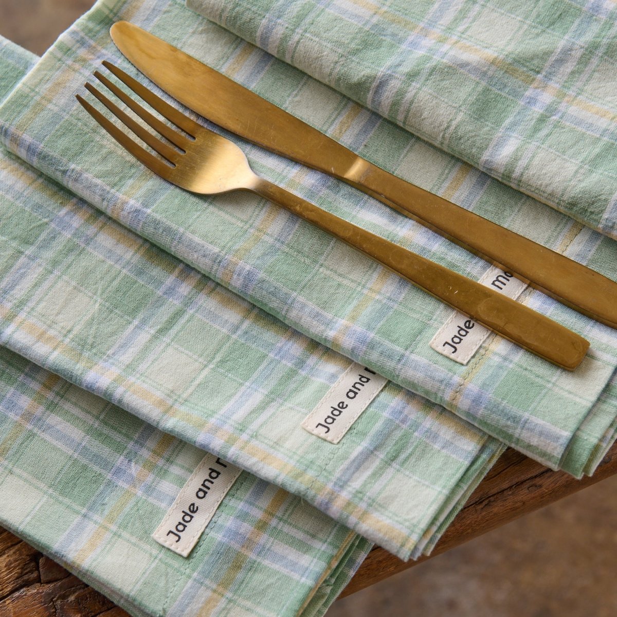 Cloth Napkins in a Honeydew Melon Check-1