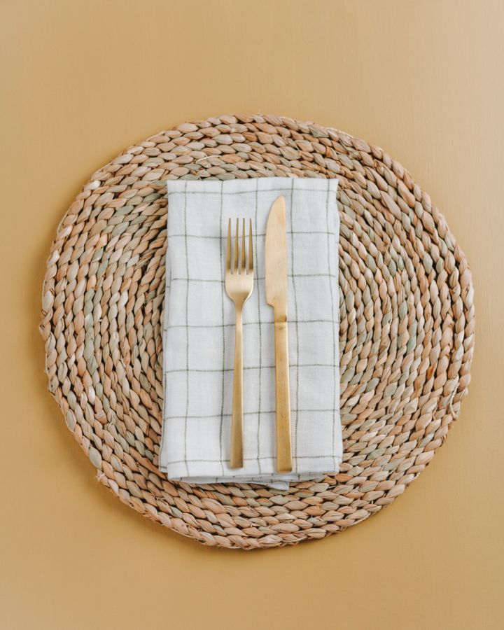 Stone Washed Linen Windowpane Napkins-3