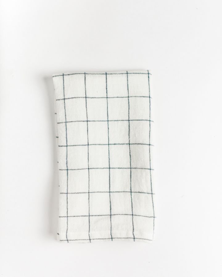 Stone Washed Linen Windowpane Napkins-1